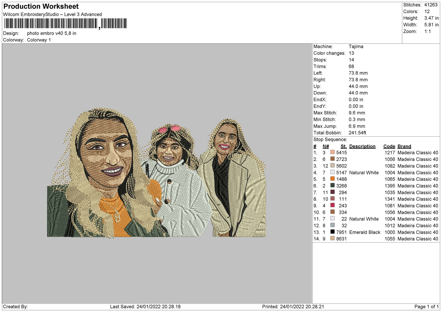Photo Embro V40 Embroidery File 4 size