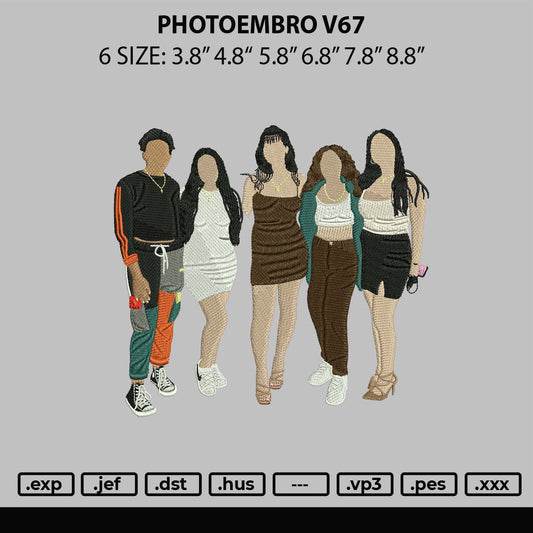 Photoembro V67 Embroider File 6 sizes