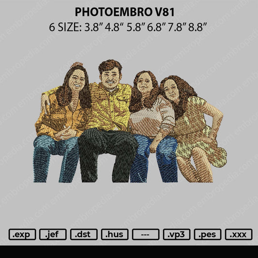 Photoembro V81 Embroiery File 6 sizes