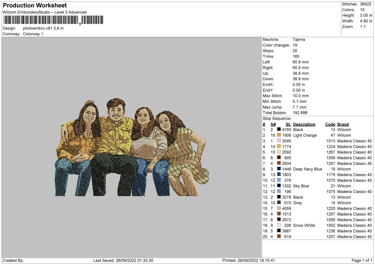 Photoembro V81 Embroiery File 6 sizes