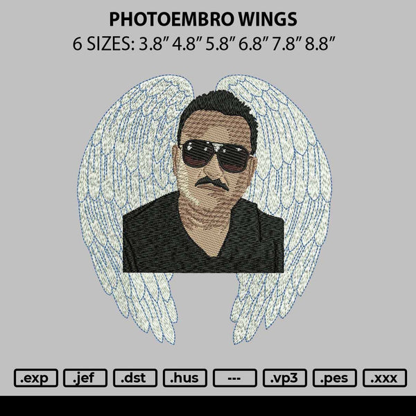 photoembro Wings Embroidery File 6 sizes