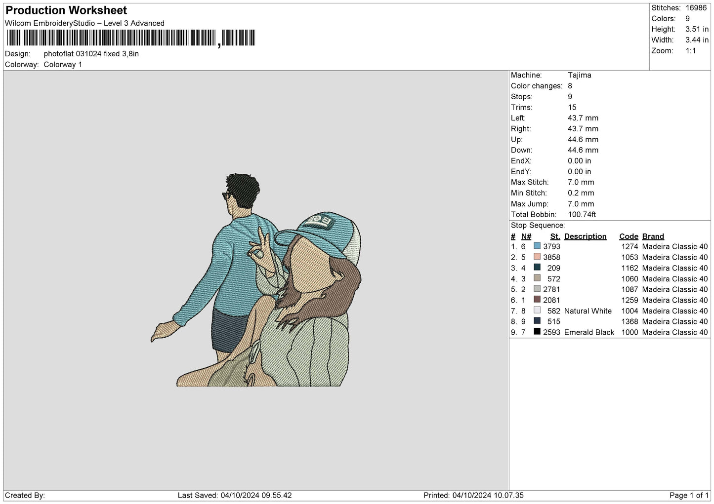 Photoflat 0310 Embroidery File 6 sizes