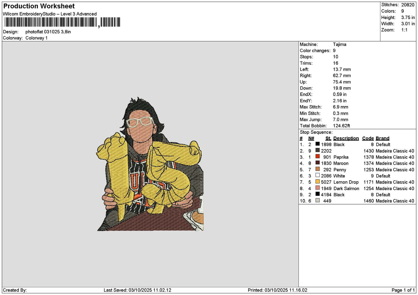 Photoflat 0310 Embroidery File 6 sizes
