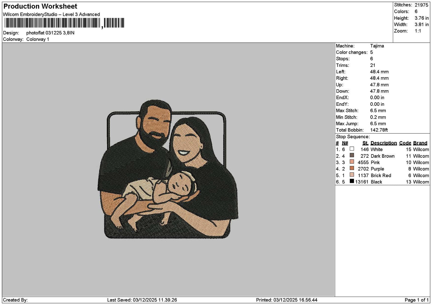 Photoflat 0312 Embroidery File 6 sizes