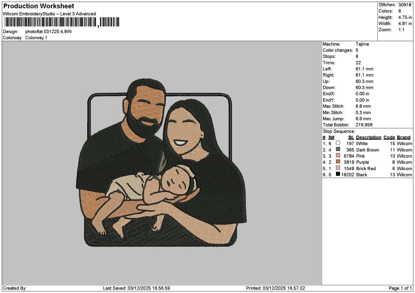Photoflat 0312 Embroidery File 6 sizes