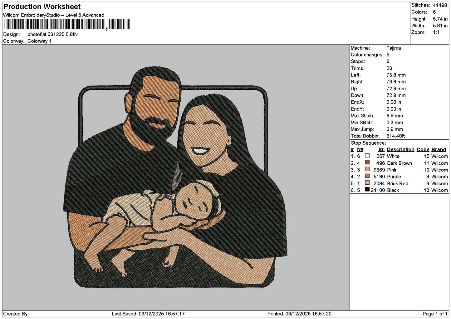 Photoflat 0312 Embroidery File 6 sizes