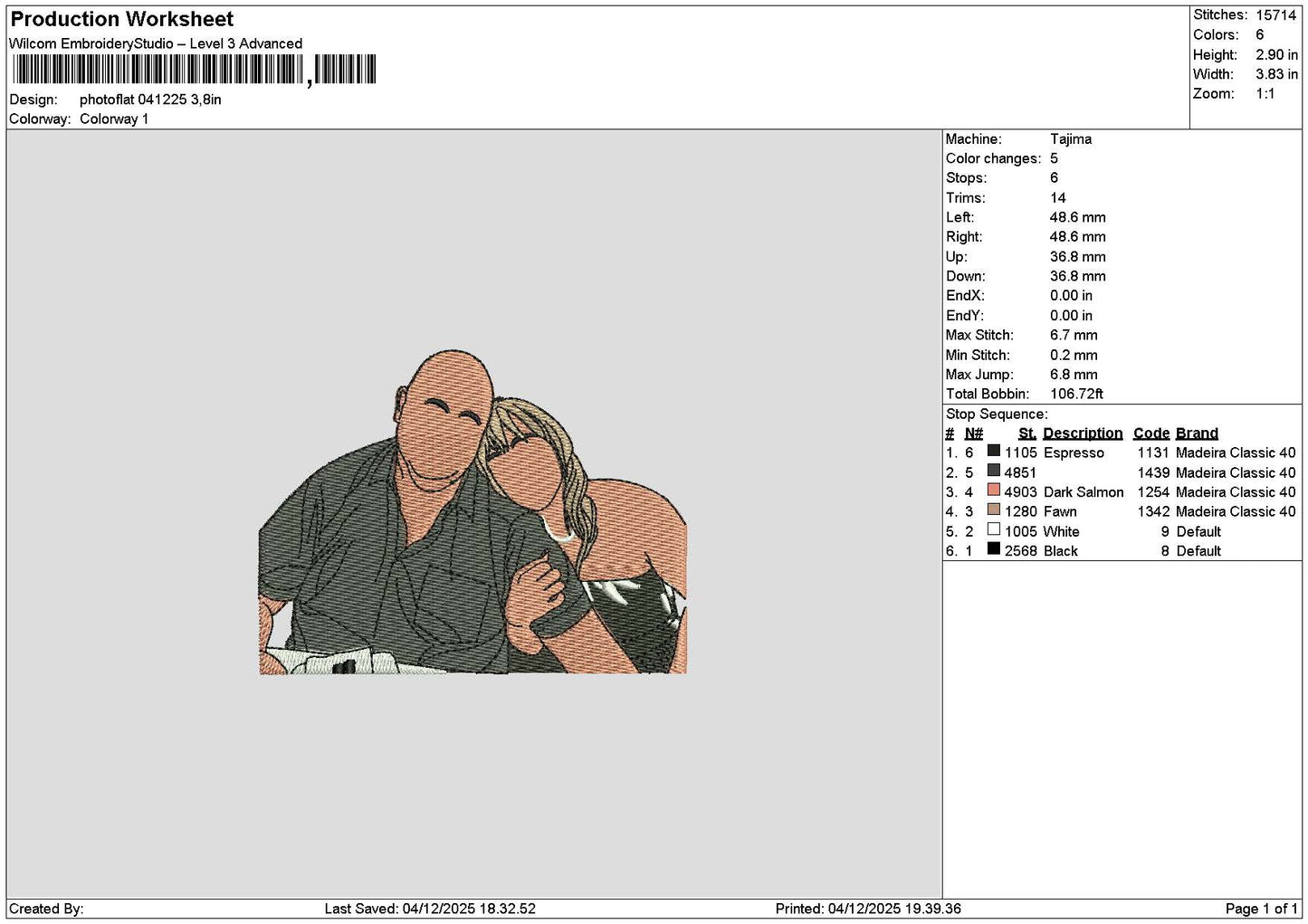 Photoflat 0412 Embroidery File 6 sizes