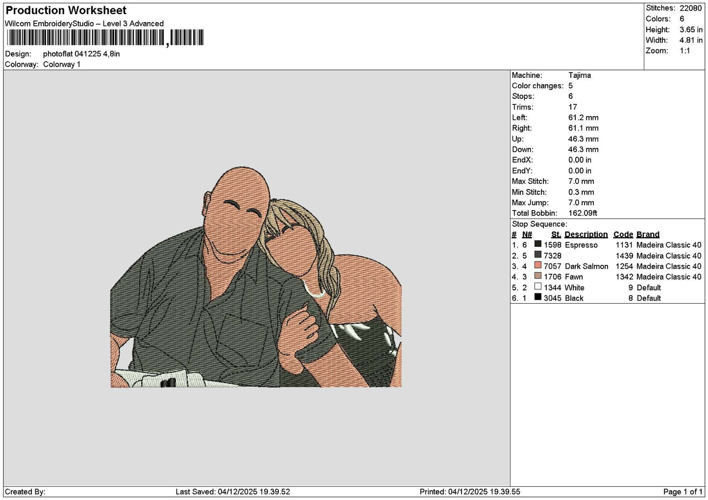 Photoflat 0412 Embroidery File 6 sizes