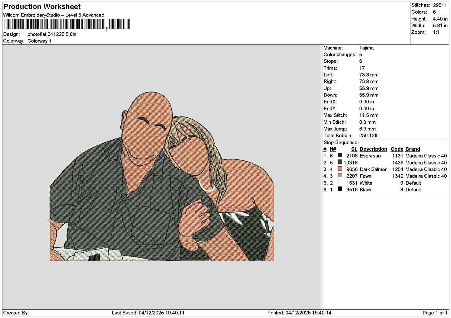 Photoflat 0412 Embroidery File 6 sizes