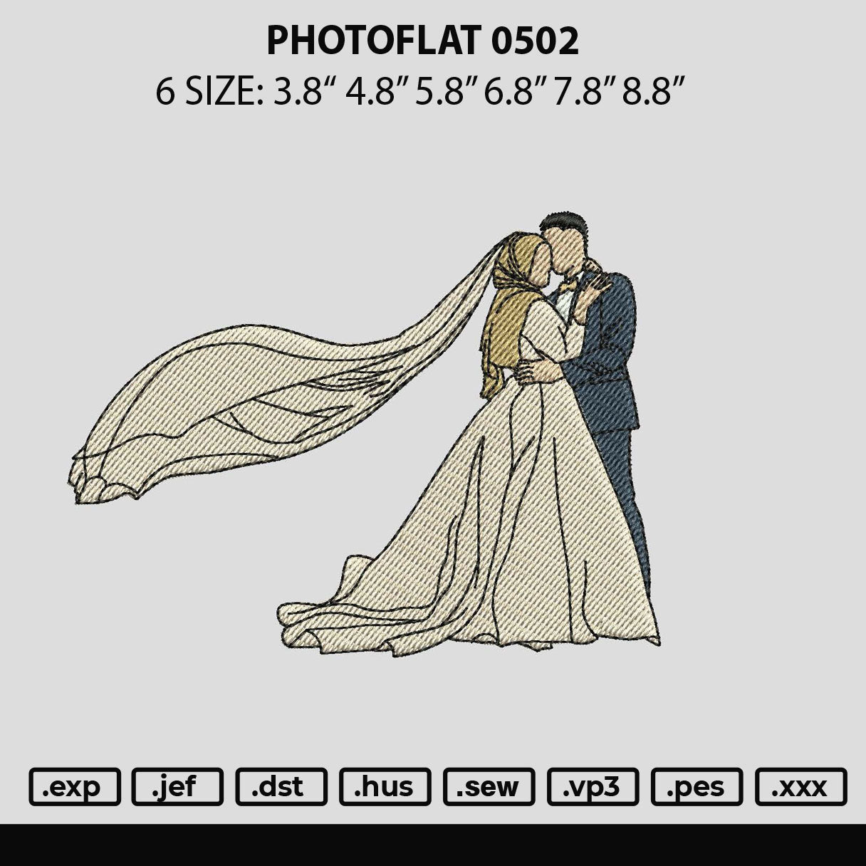 Photoflat 0502 Embroidery File 6 sizes