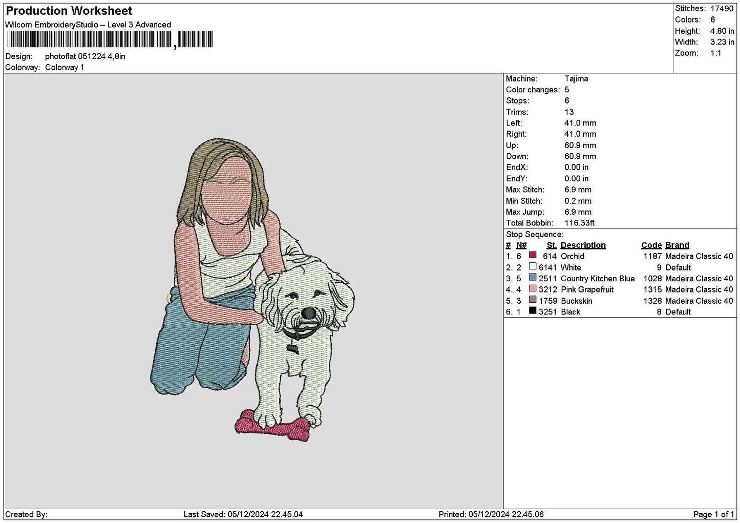 Photoline 0512 Embroidery File 6 sizes
