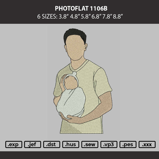Photoflat 1106b Embroidery Machine Design File 6 sizes