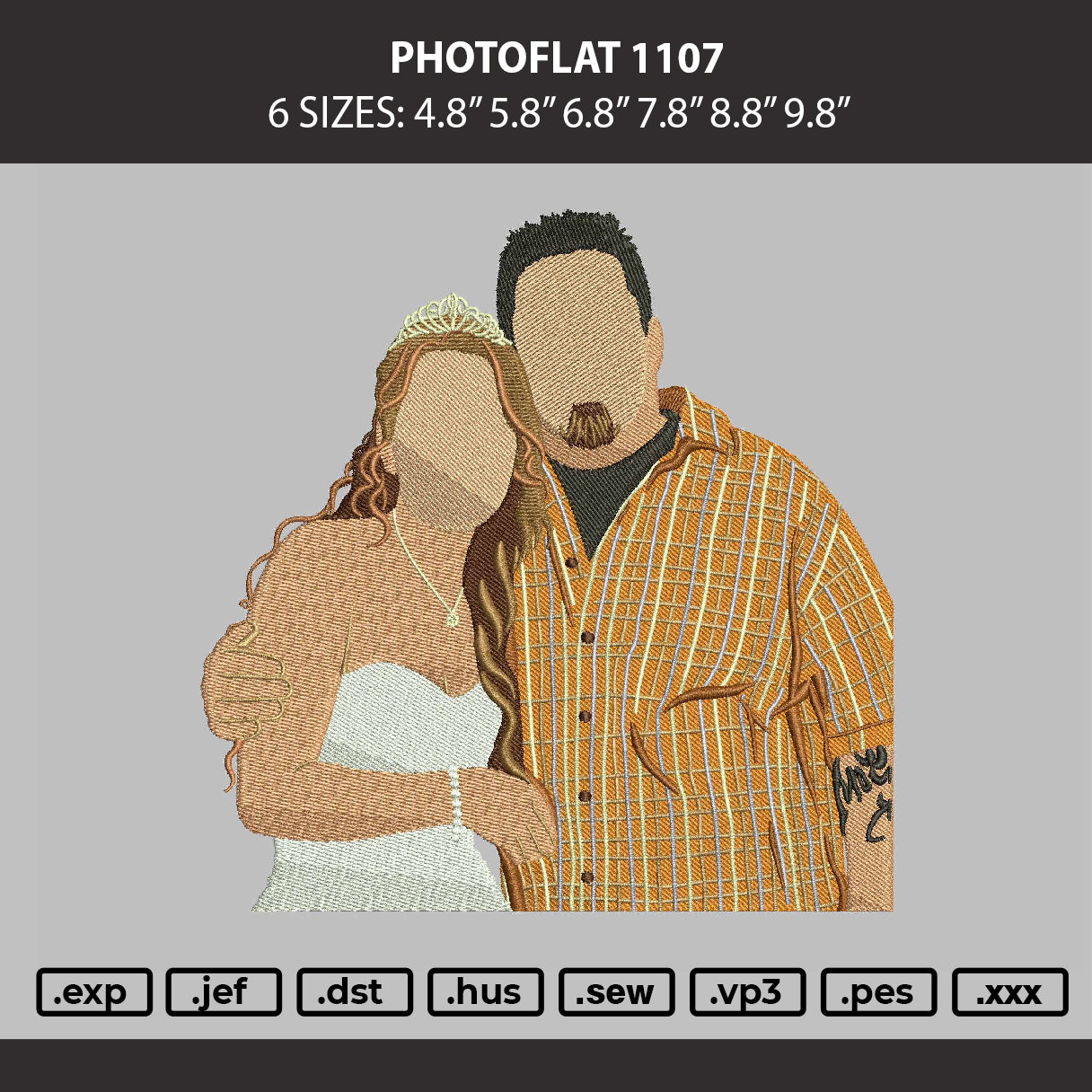 Photoflat 1107 Embroidery Machine Design File 6 sizes