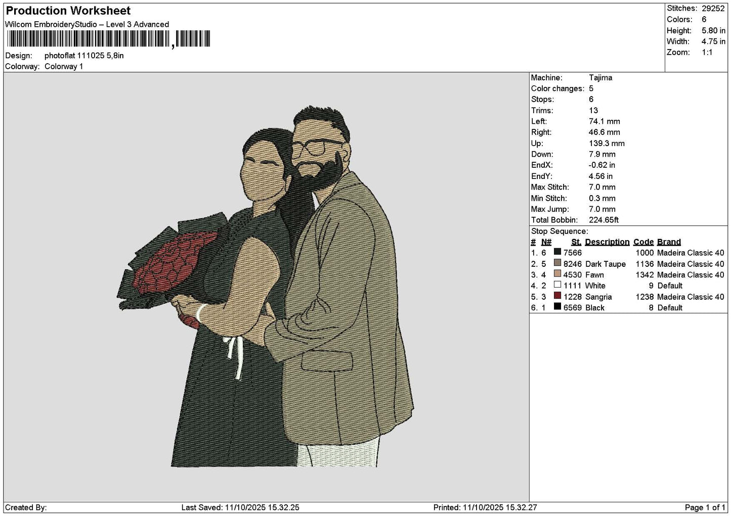 Photoflat 1110 Embroidery File 6 sizes