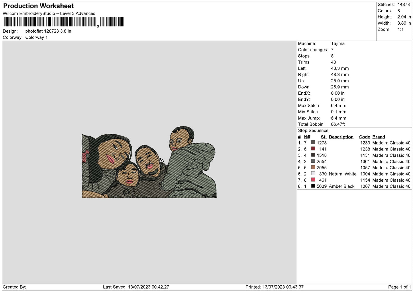 Photoflat 1207 Embroidery File 6 sizes