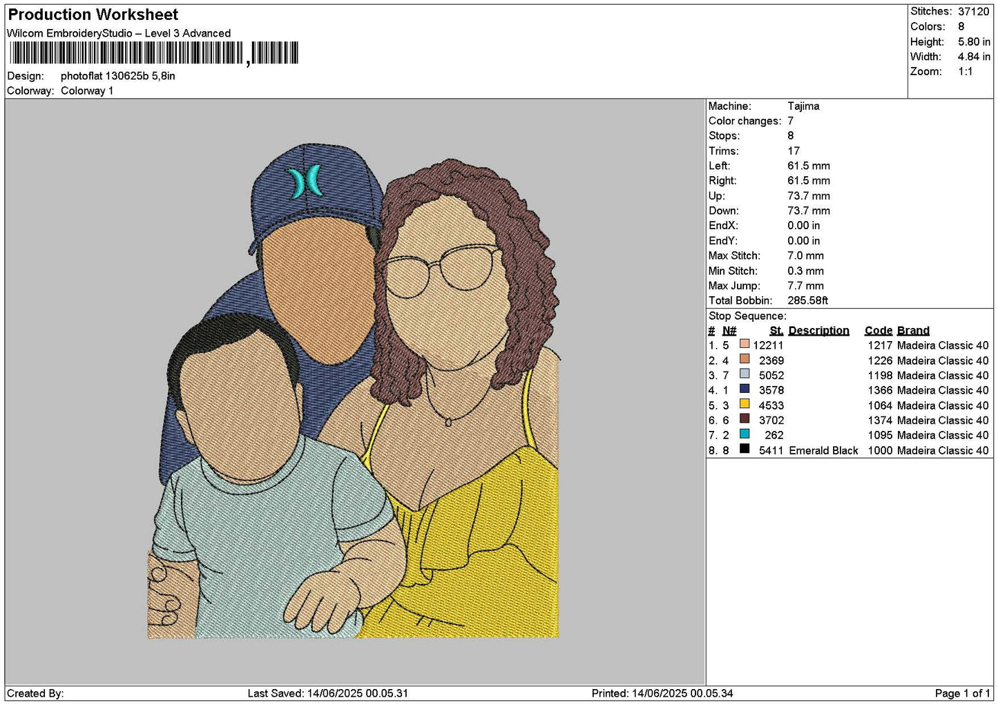 Photoflat 1306b Embroidery File 6 sizes
