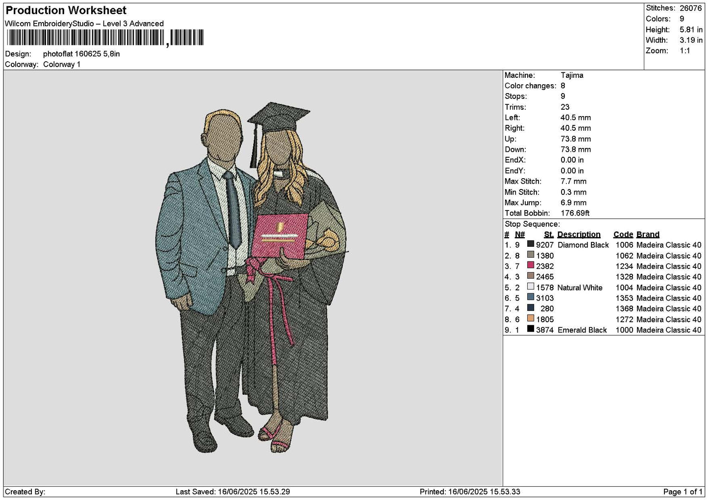 Photoflat 1606 Embroidery File 6 sizes