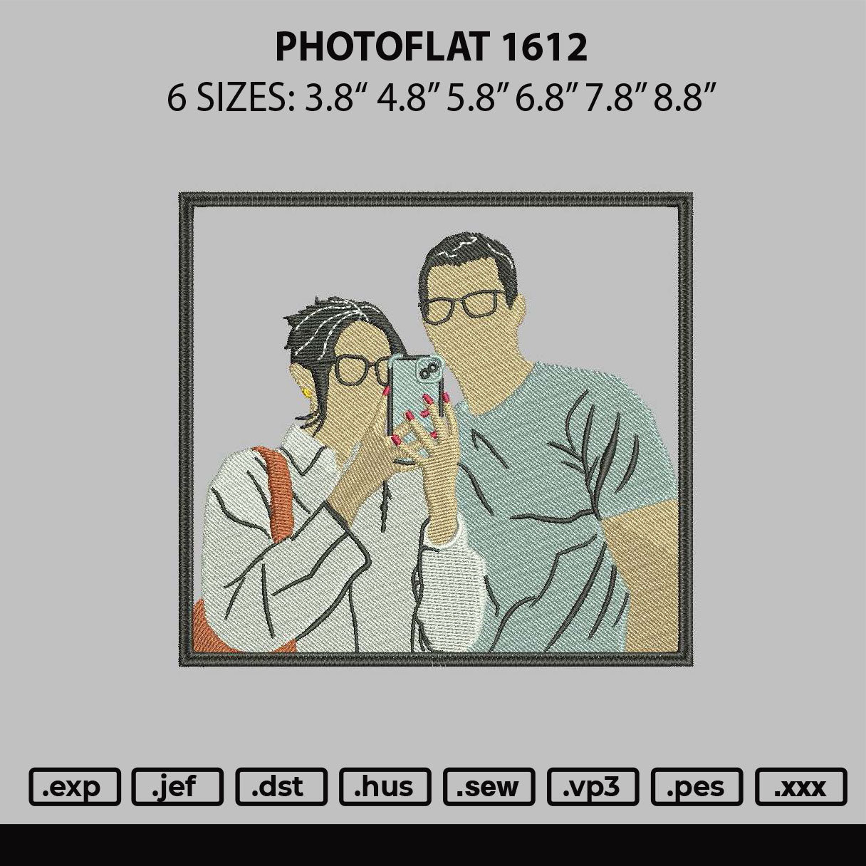 Photoflat 1612 Embroidery File 6 sizes