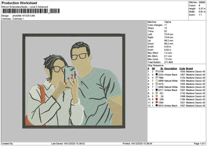 Photoflat 1612 Embroidery File 6 sizes