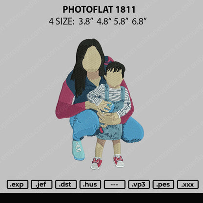 PhotoFlat 1811 Embroidery File 4 size