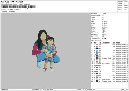 PhotoFlat 1811 Embroidery File 4 size