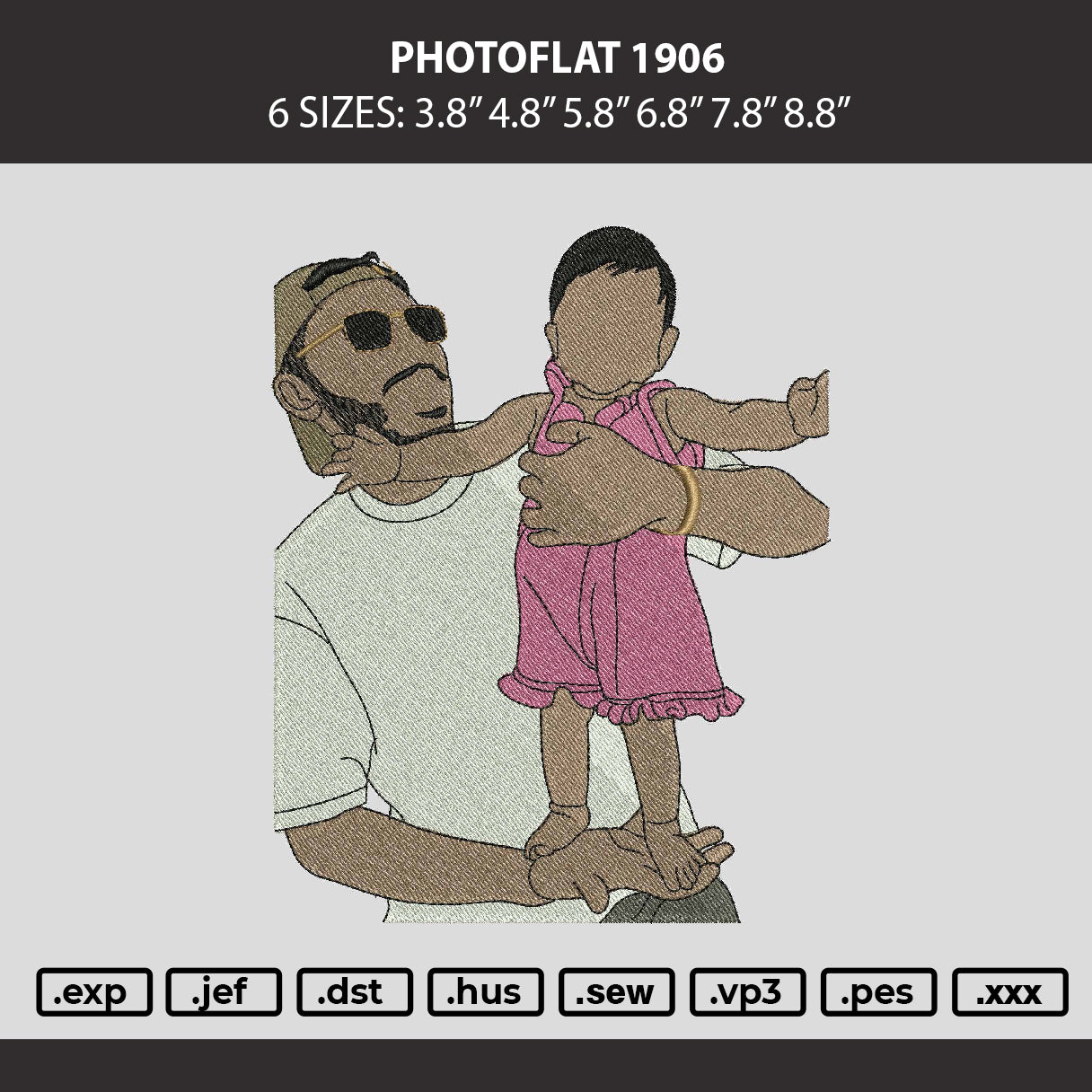 Photoflat 1906 Embroidery File 6 sizes