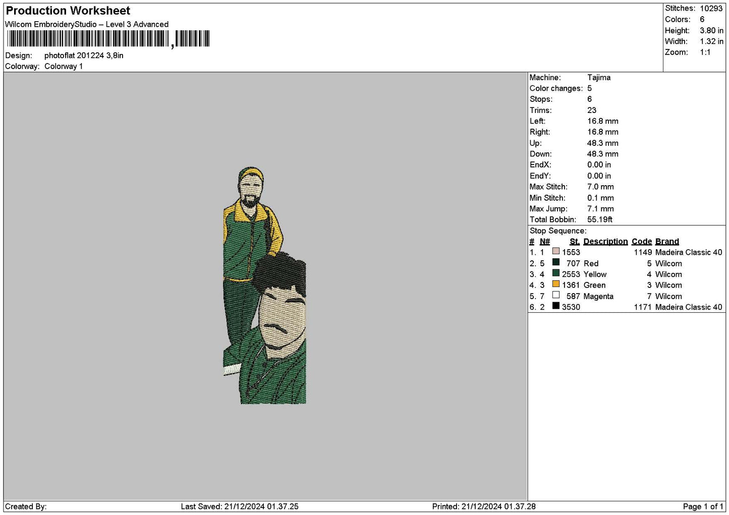 Photoflat 2012 Embroidery File 6 sizes