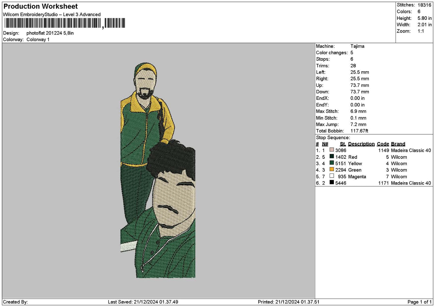 Photoflat 2012 Embroidery File 6 sizes
