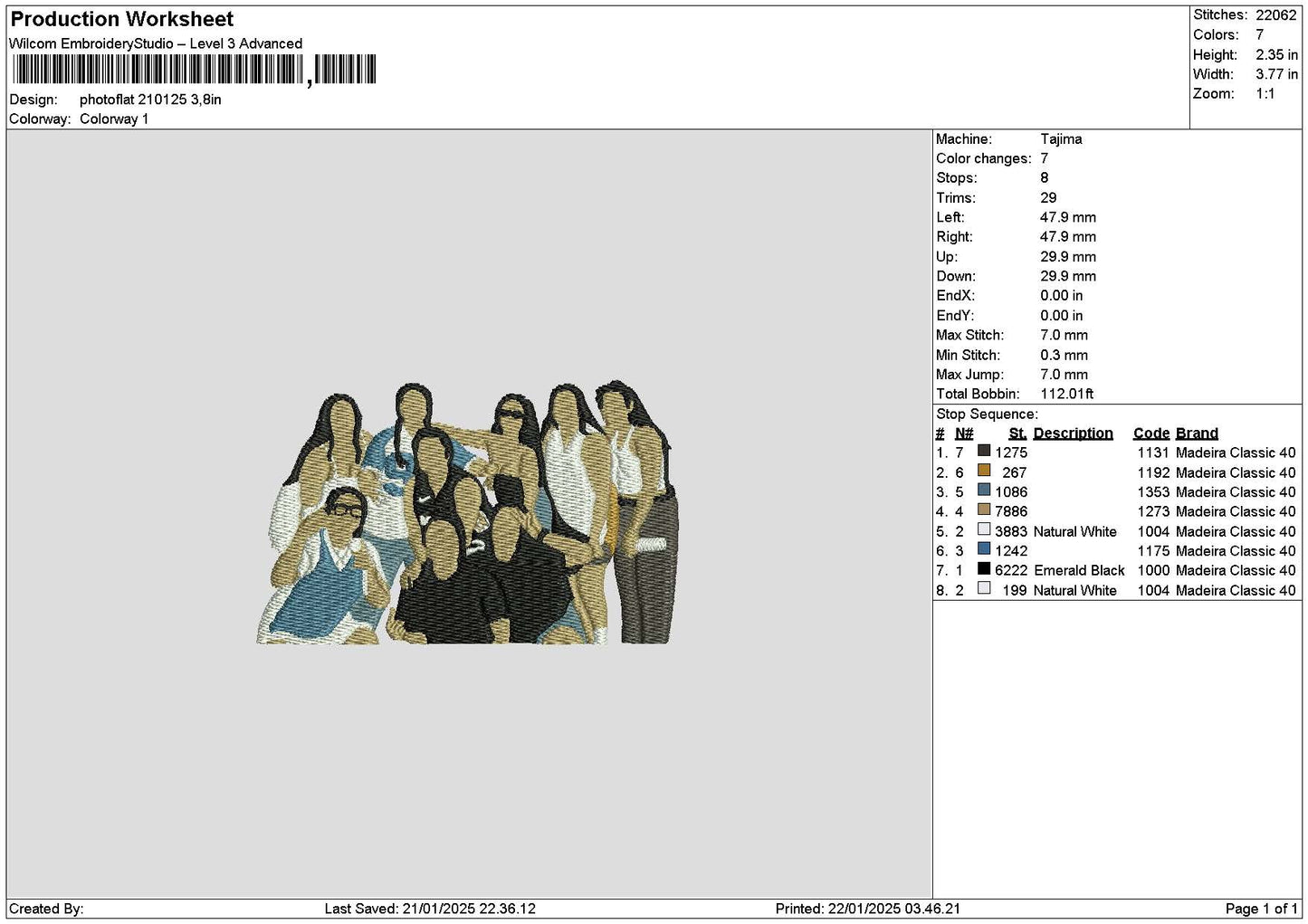 Photoflat 2201 Embroidery File 6 sizes