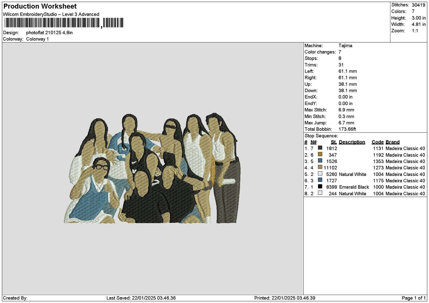 Photoflat 2201 Embroidery File 6 sizes