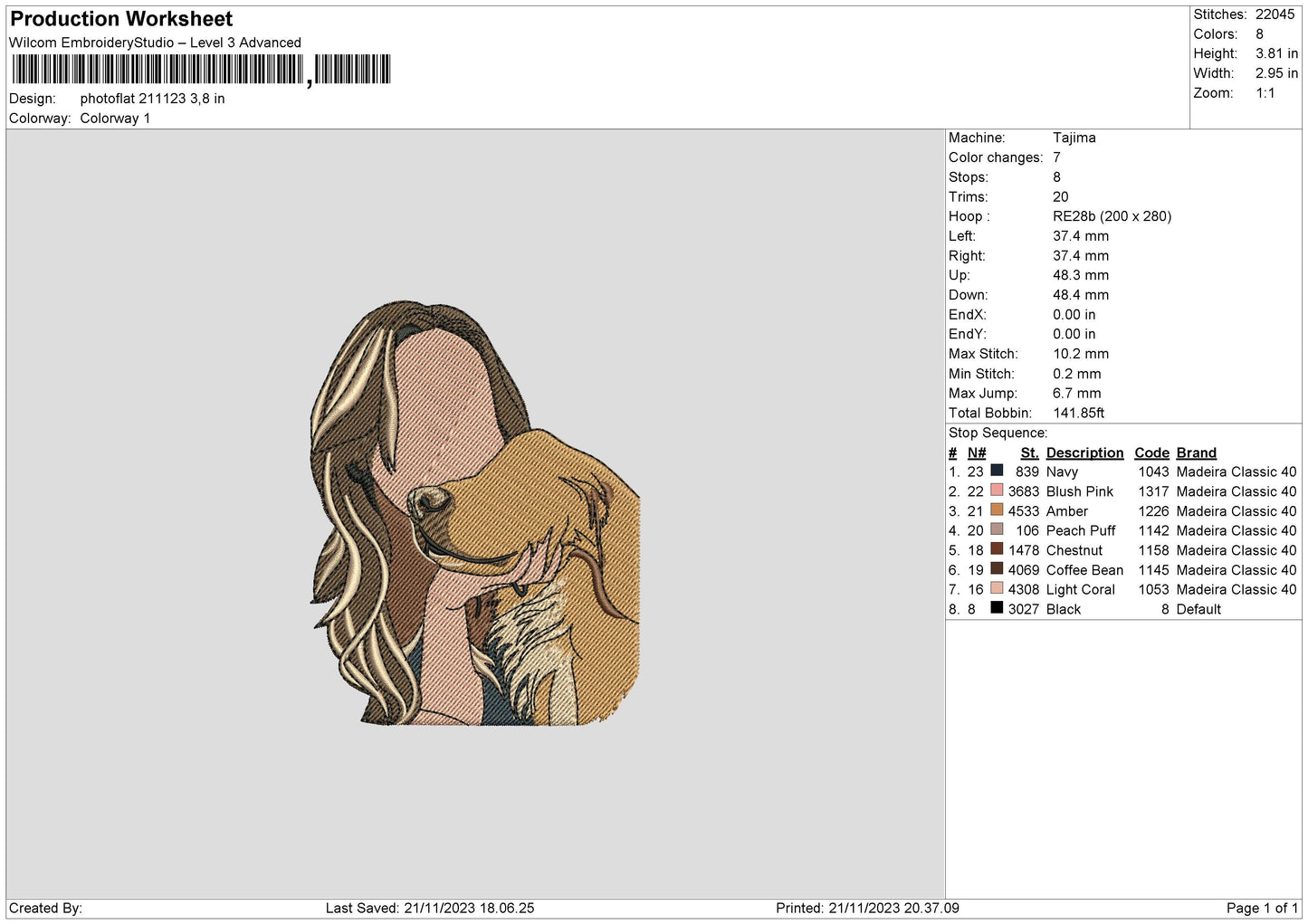 Photoflat 2123 Embroidery File 6 sizes