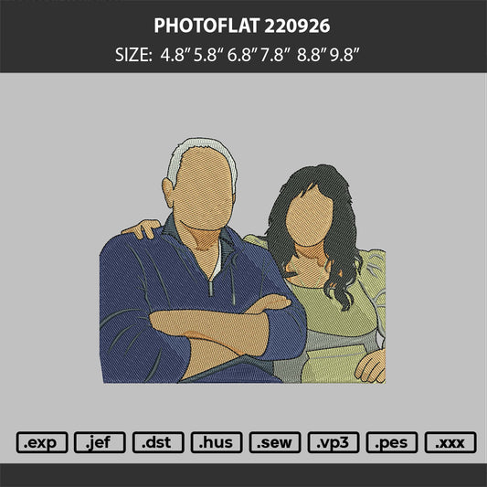 Photoflat 3220926 Embroidery Machine Design File 6 sizes