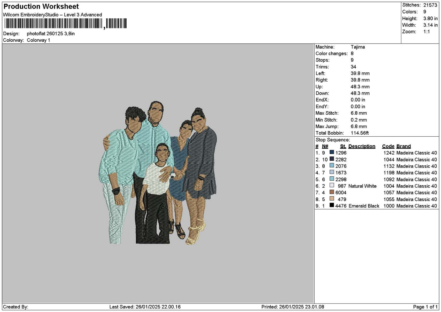 Photoflat 2601a Embroidery File 6 sizes