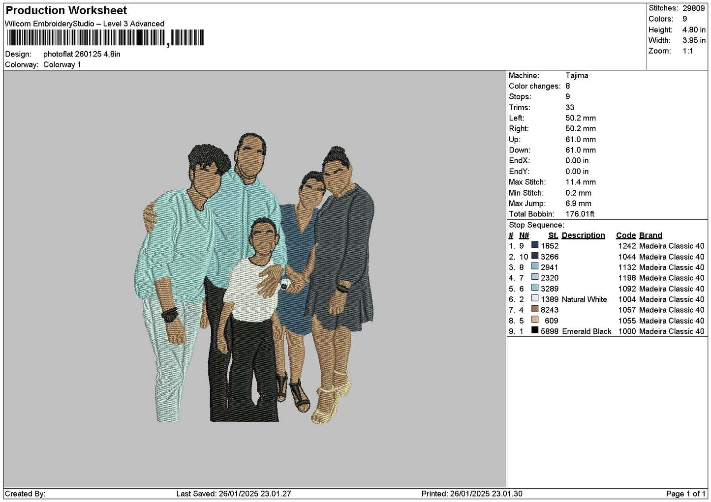 Photoflat 2601a Embroidery File 6 sizes