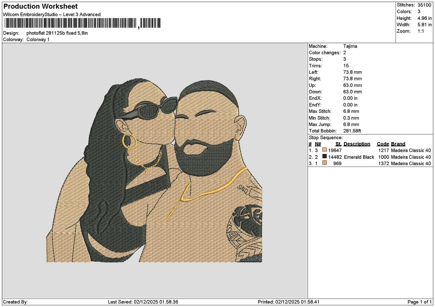 Photoflat 2811b Embroidery File 6 sizes