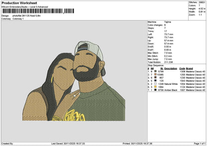 Photoflat 2811 Embroidery File 6 sizes