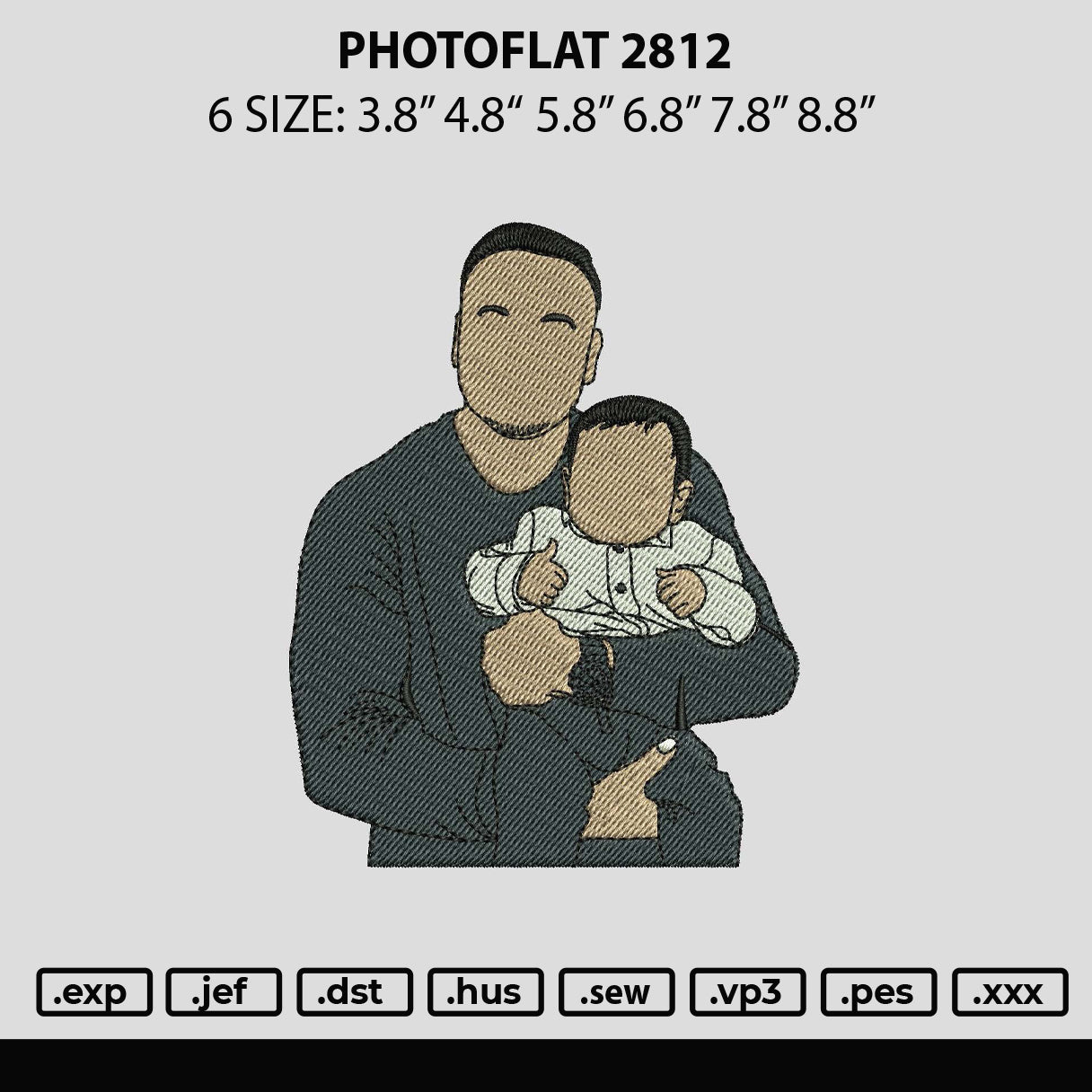 Photoflat 2812 Embroidery File 6 sizes