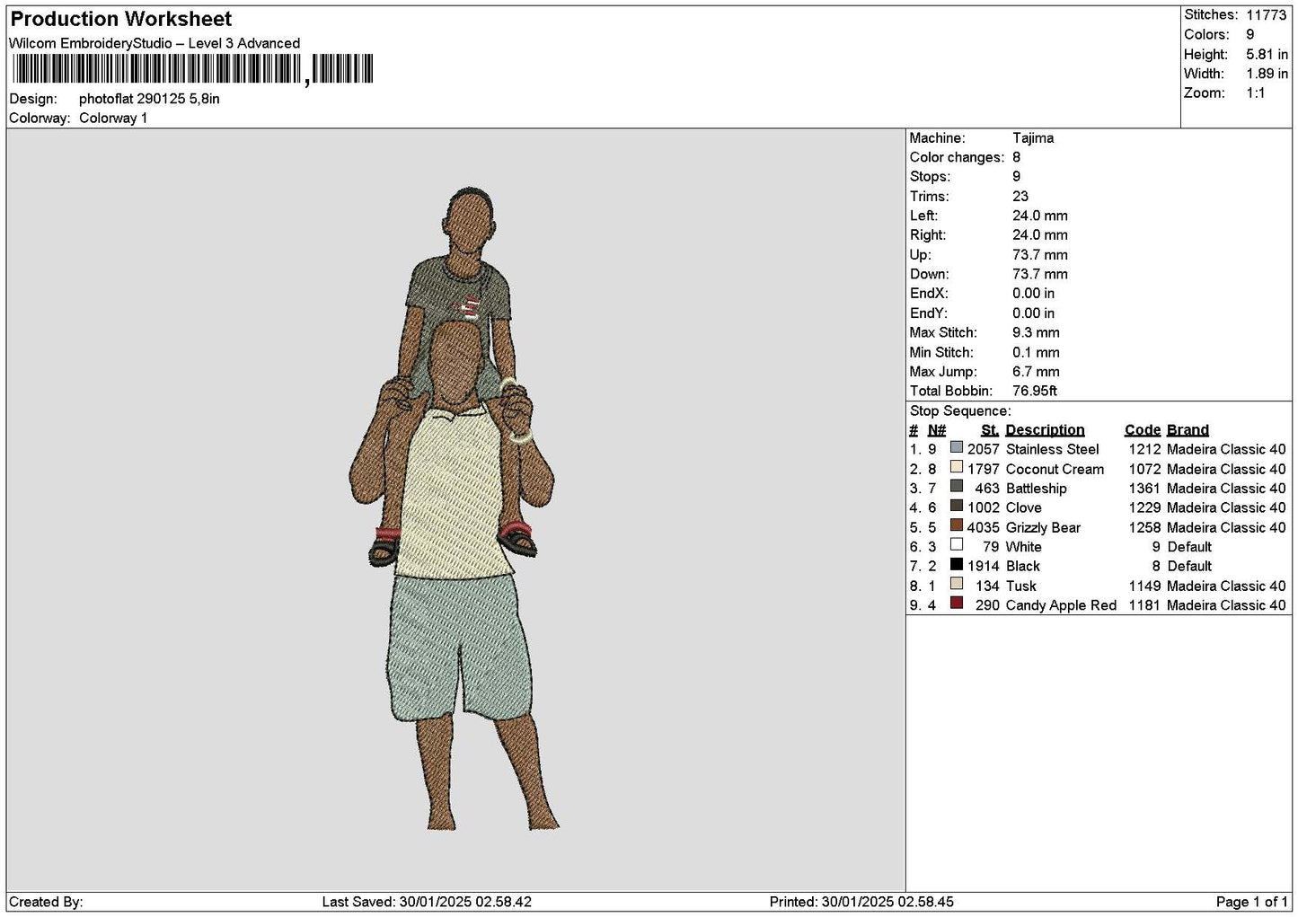 Photoflat 2901 Embroidery File 6 sizes