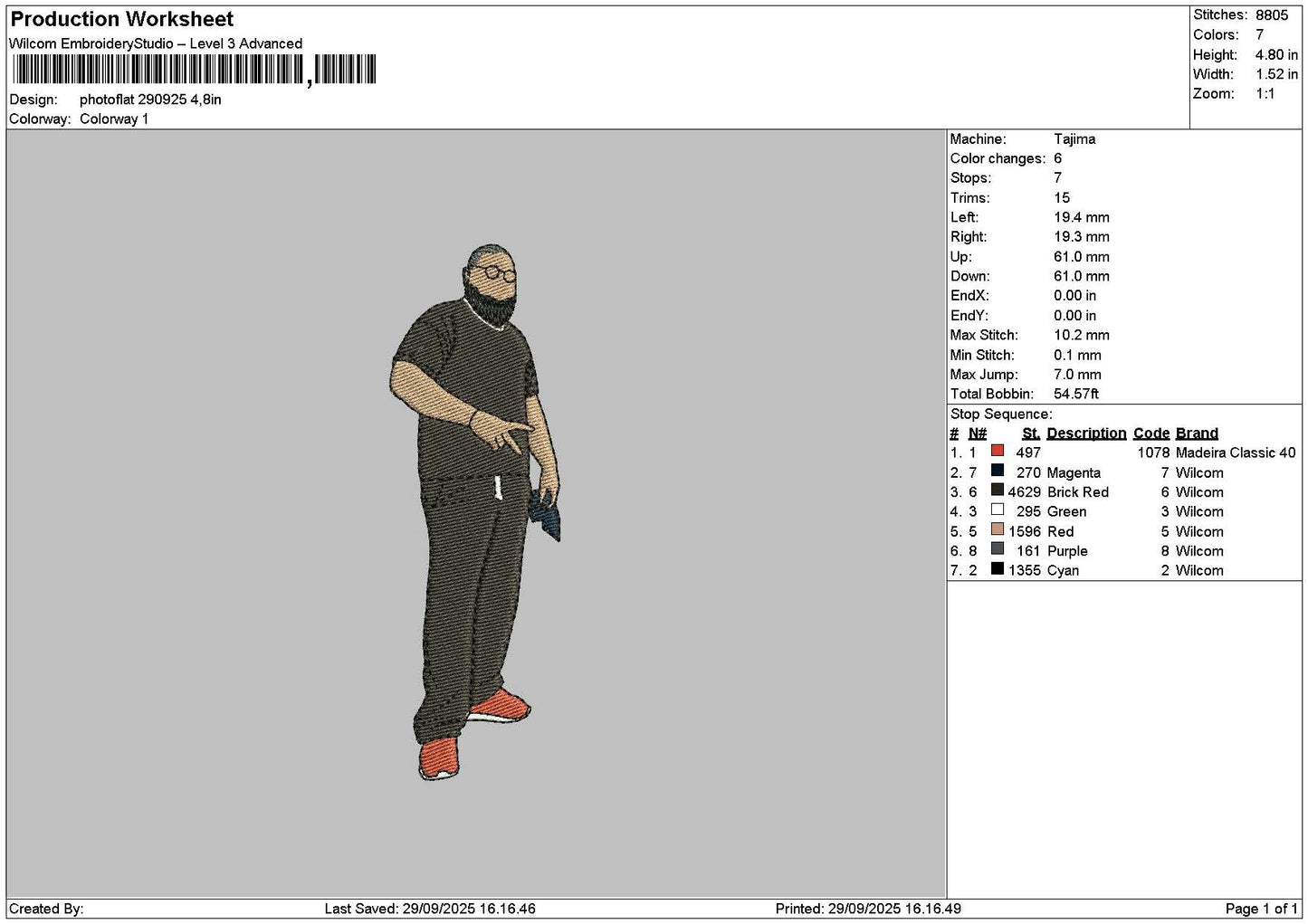 Photoflat 2909 Embroidery File 6 sizes