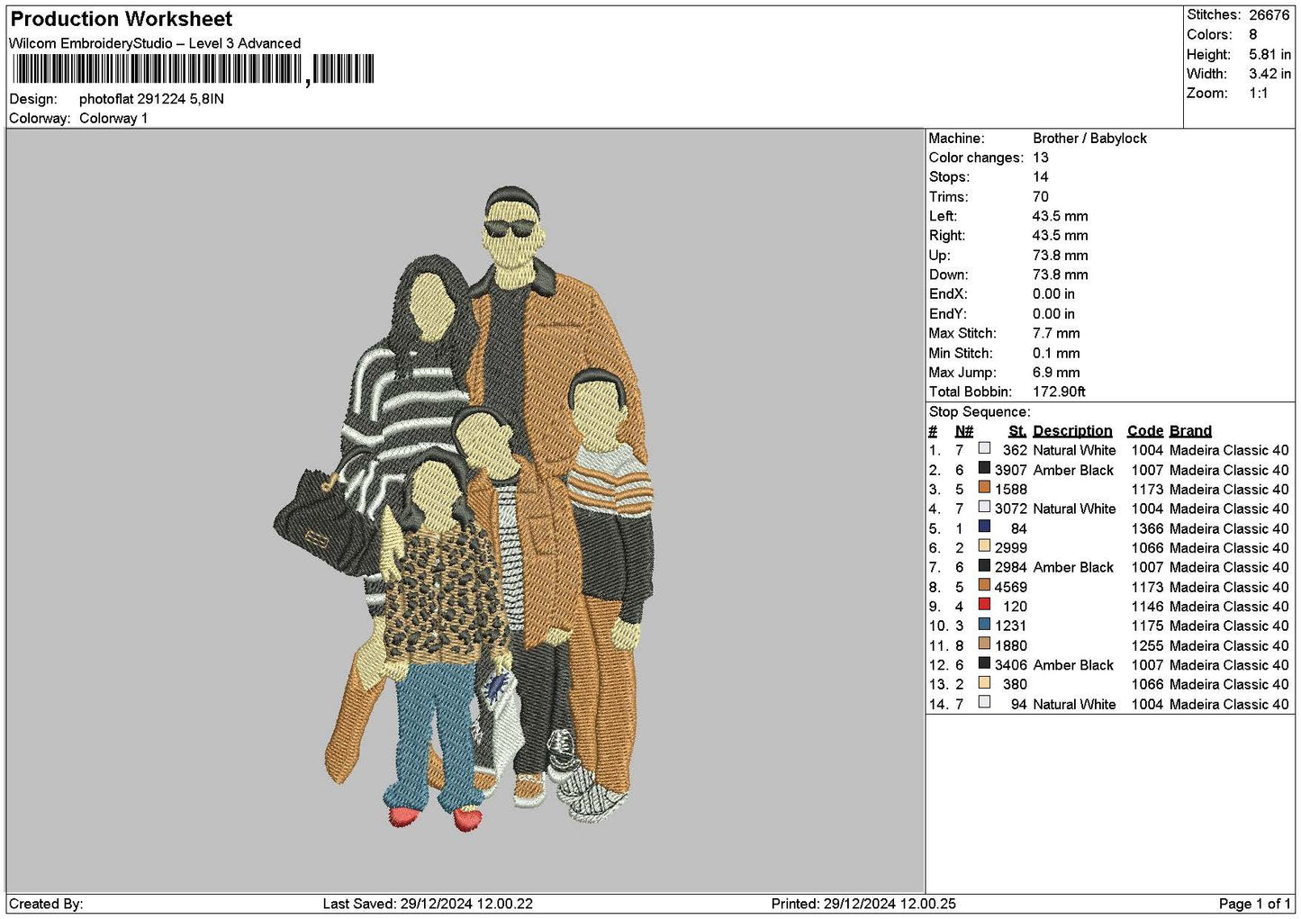 Photoflat 2912 Embroidery File 6 sizes