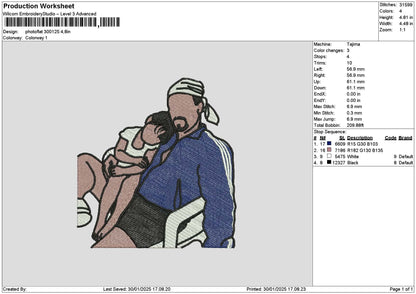 Photoflat 3001 Embroidery File 6 sizes