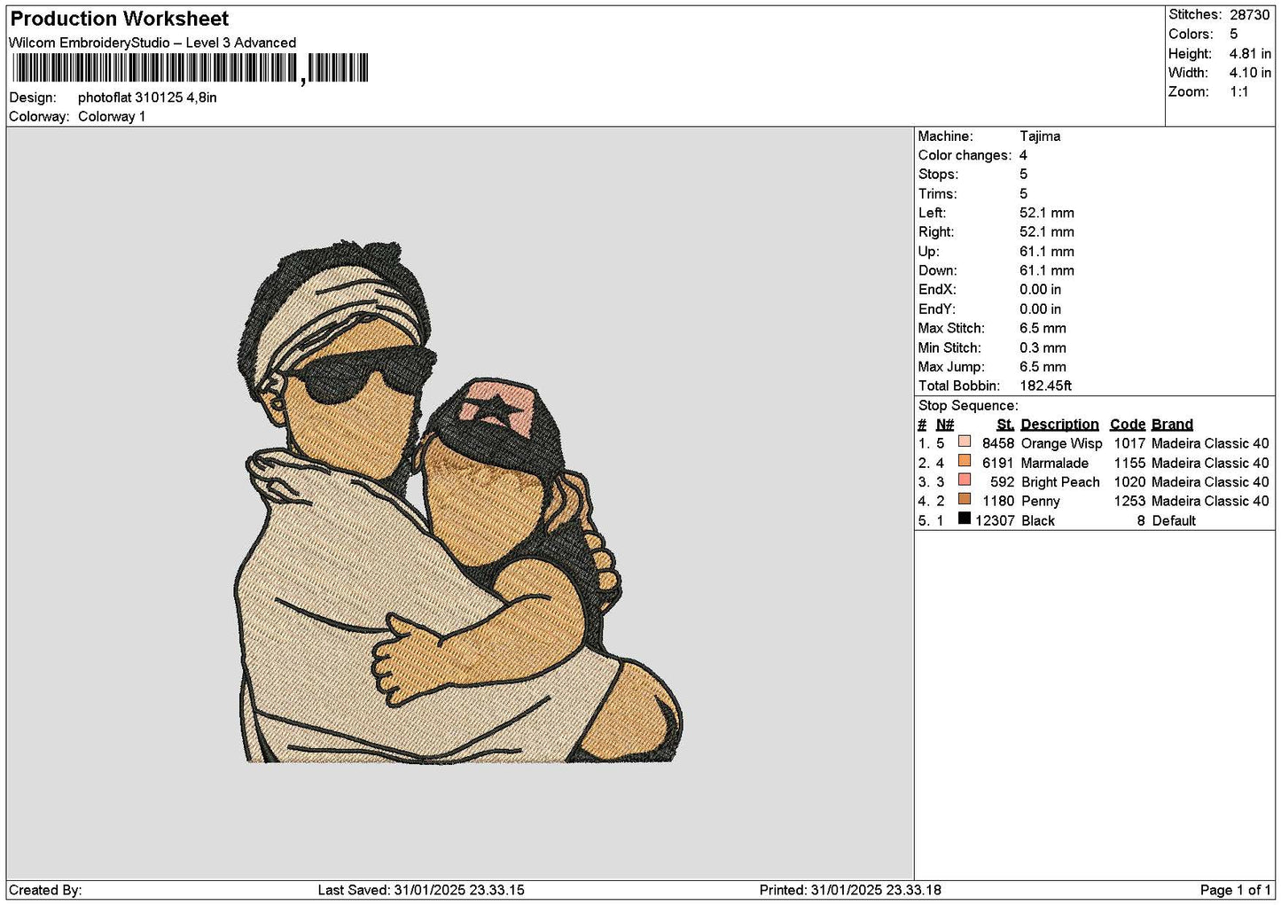 Photoflat 3101 Embroidery File 6 sizes