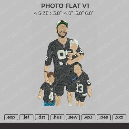 Photo Flat V1 Embroidery File 4 size