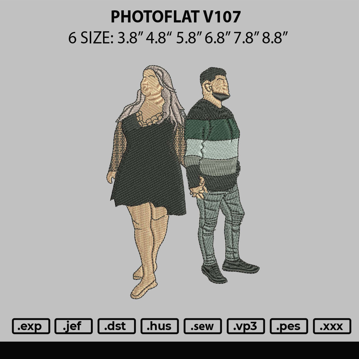 Photoflat V107 Embroidery File 6 sizes
