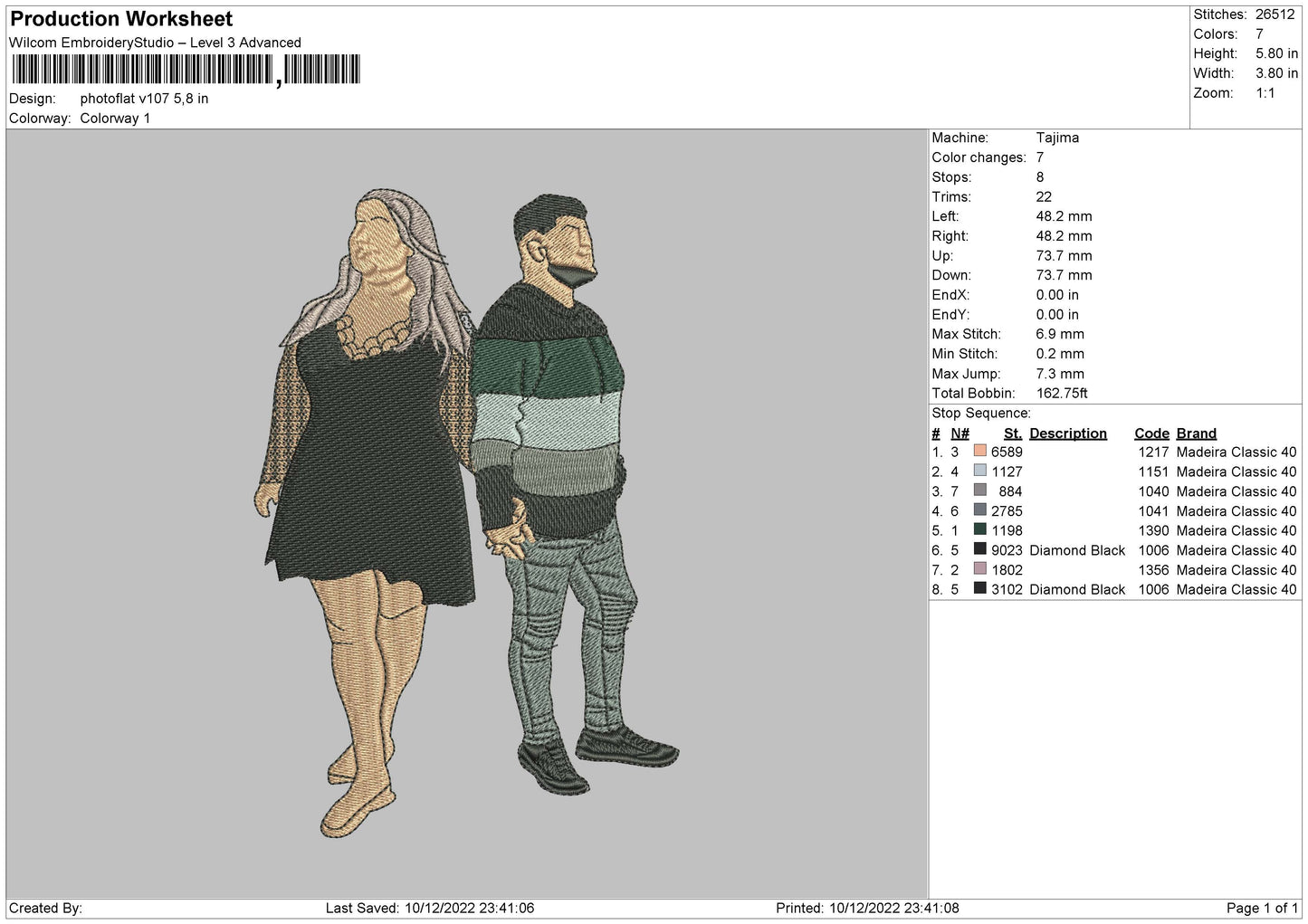 Photoflat V107 Embroidery File 6 sizes