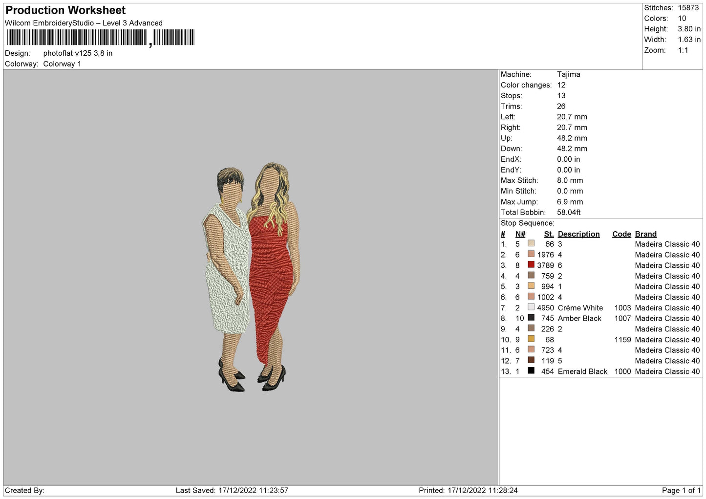 Photoflat V125 Embroidery File 6 sizes