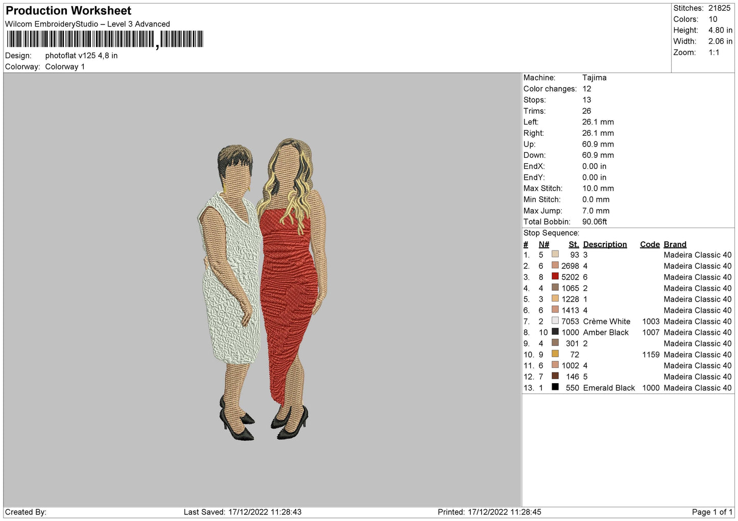 Photoflat V125 Embroidery File 6 sizes
