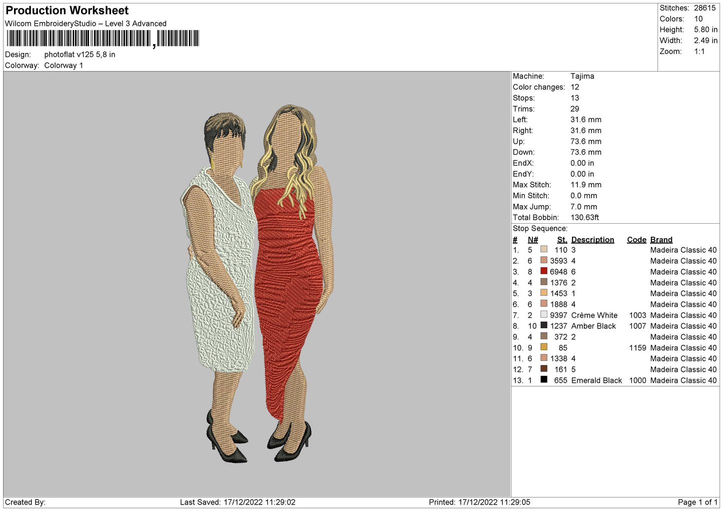 Photoflat V125 Embroidery File 6 sizes