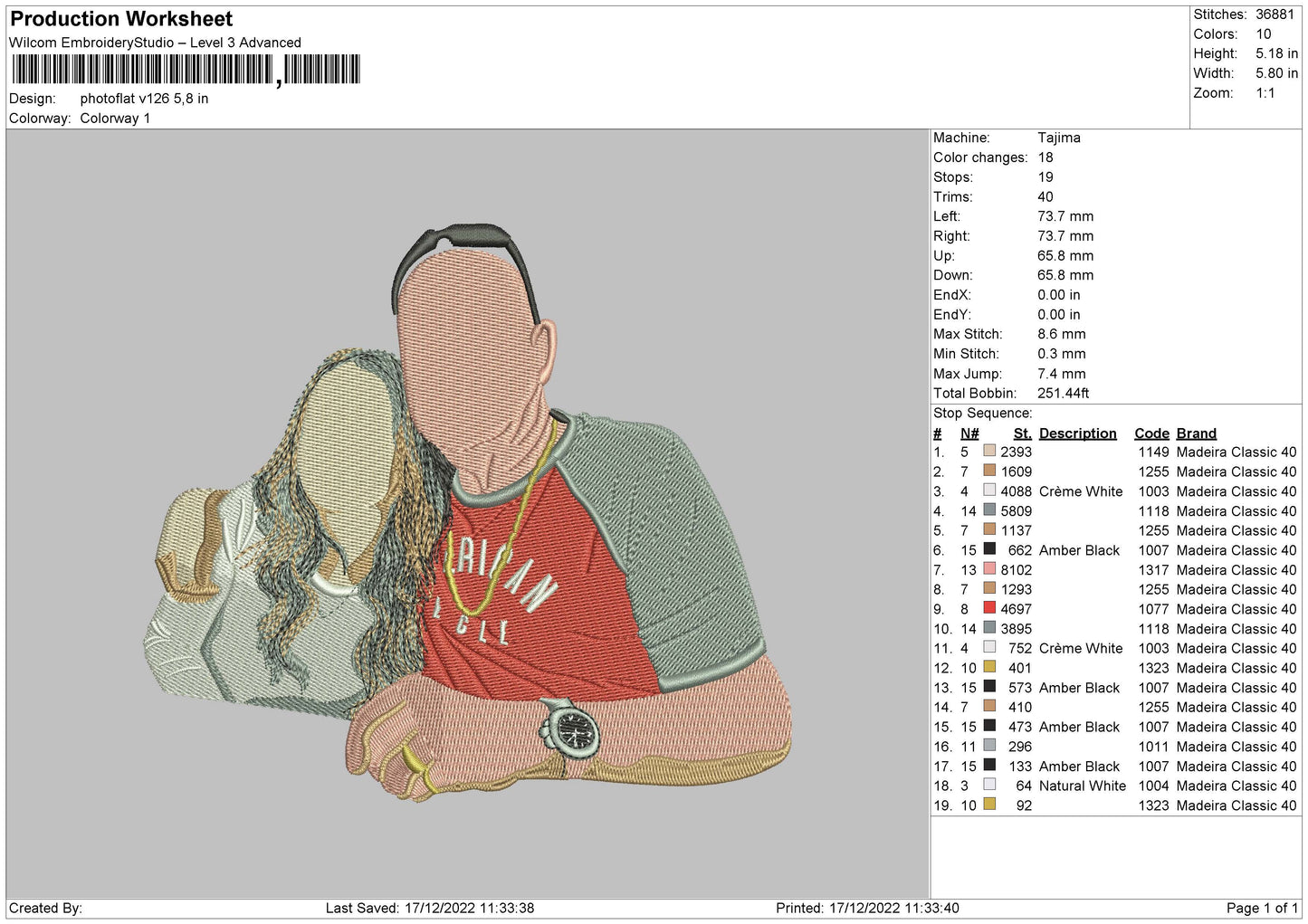 Photoflat V126 Embroidery File 6 sizes