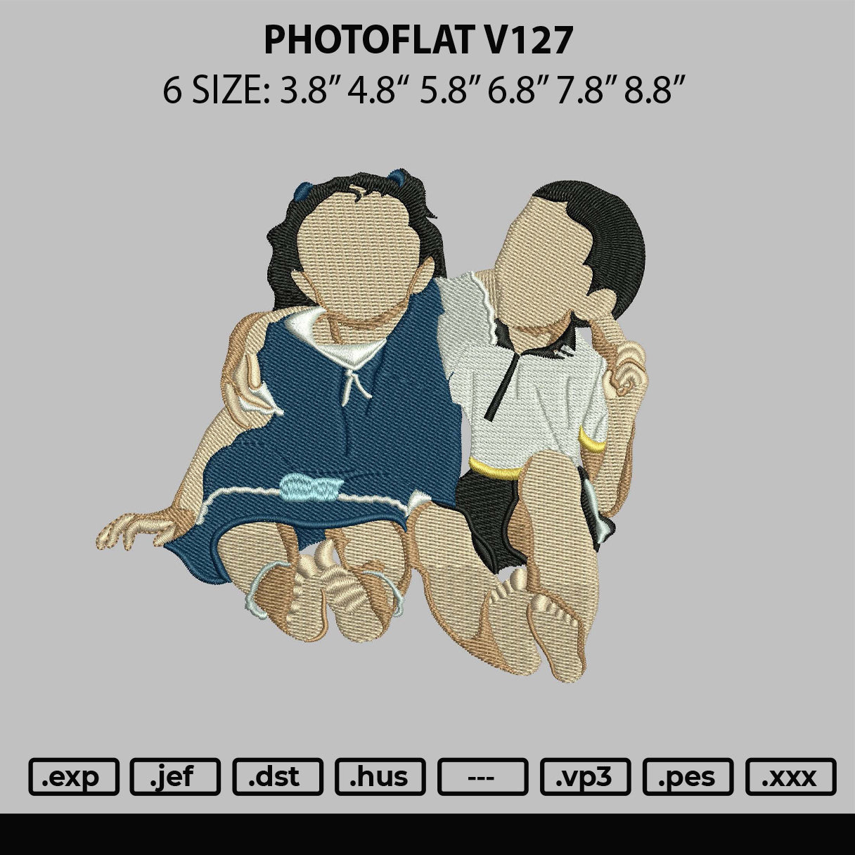 Photoflat V127 Embroidery File 6 sizes